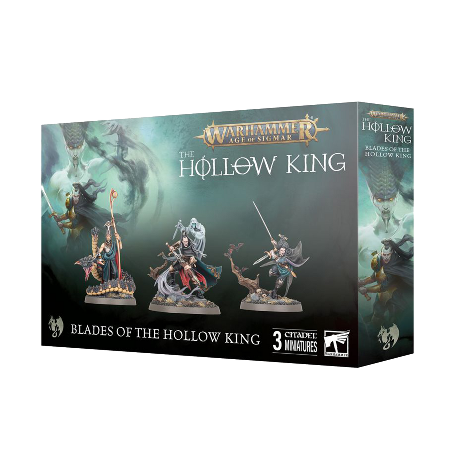 Warhammer Age of Sigmar game box for 'The Hollow King' with miniatures
