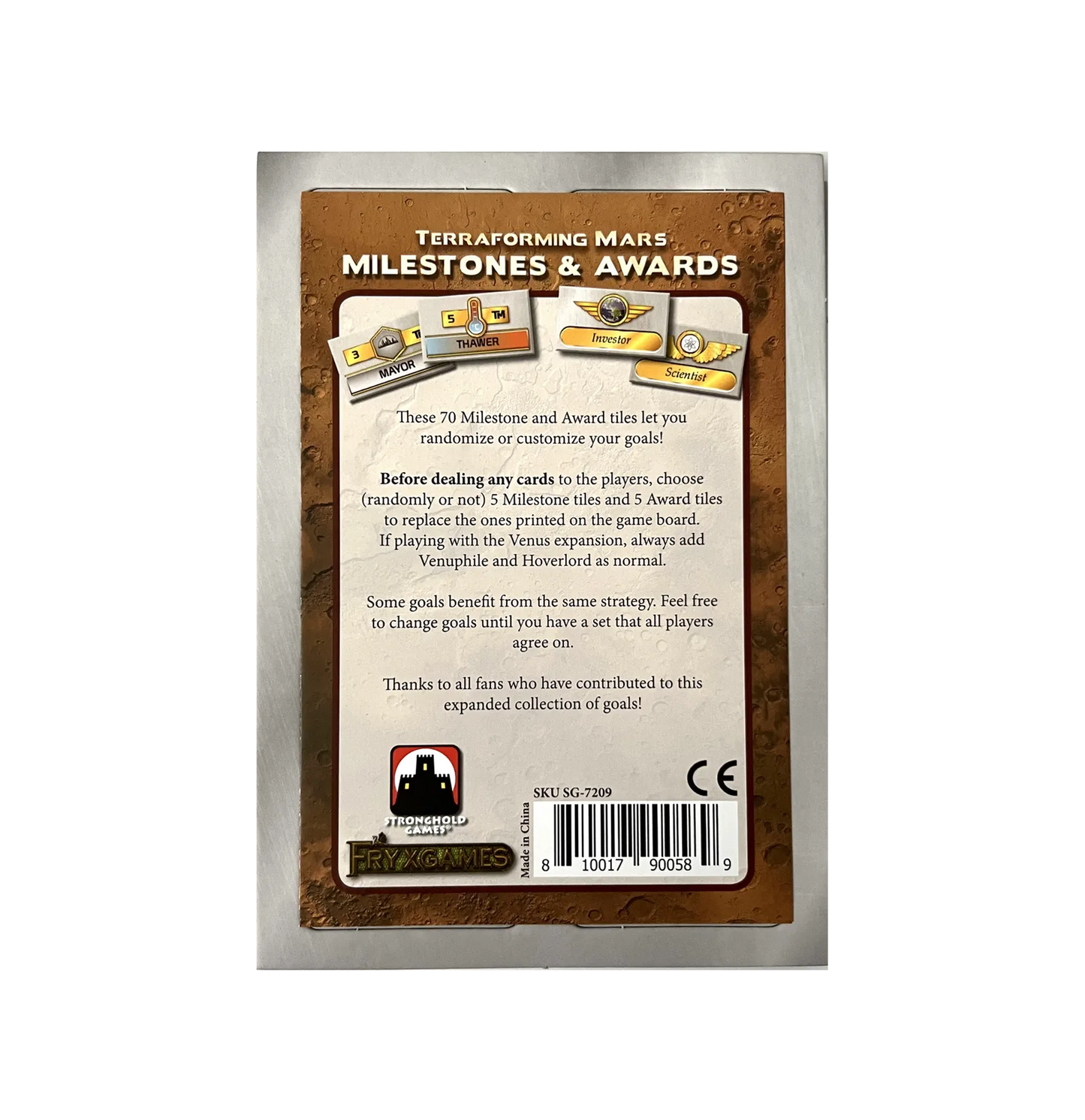 Terraforming Mars: Milestones and Awards Expansion