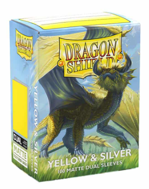 DRAGON SHIELD SLEEVES: MATTE DUAL: YELLOW AND SILVER (100CT)
