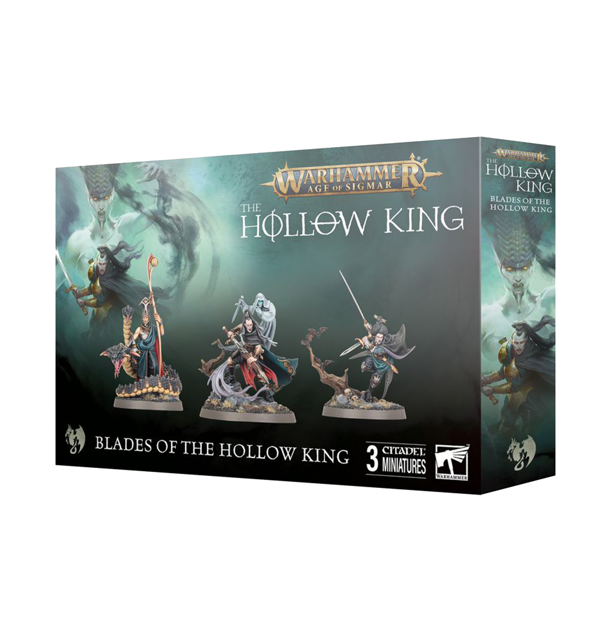 Warhammer Age of Sigmar game box for 'The Hollow King' with miniatures