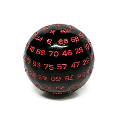 CHC Single Opaque d100 Polyhedral die with White Numbers