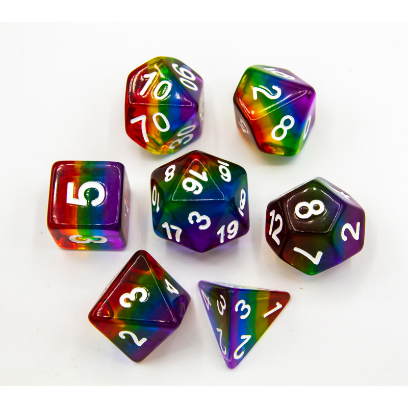 CHC- Set of 7 Multi-layer Polyhedral Dice with Numbers