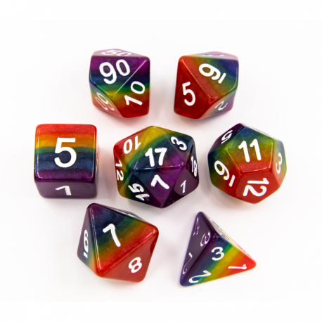 CHC- Set of 7 Multi-layer Polyhedral Dice with Numbers