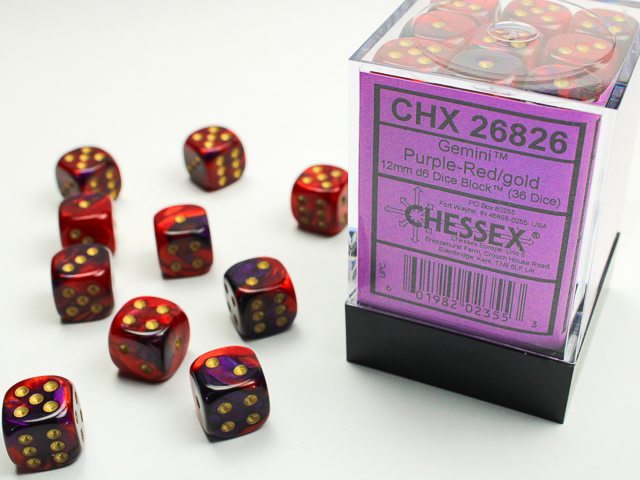 Chessex Gemini: 12mm D6 Set of 36 Dice