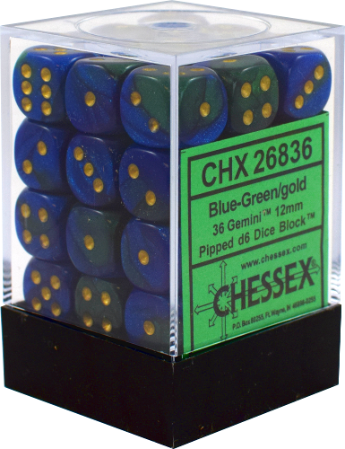 Chessex Gemini: 12mm D6 Set of 36 Dice