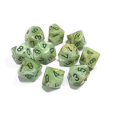 Poly D10 Marble Green/Dark Green
