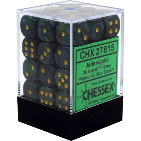 Chessex Signature Dice Set: Scarab - Jade/Gold