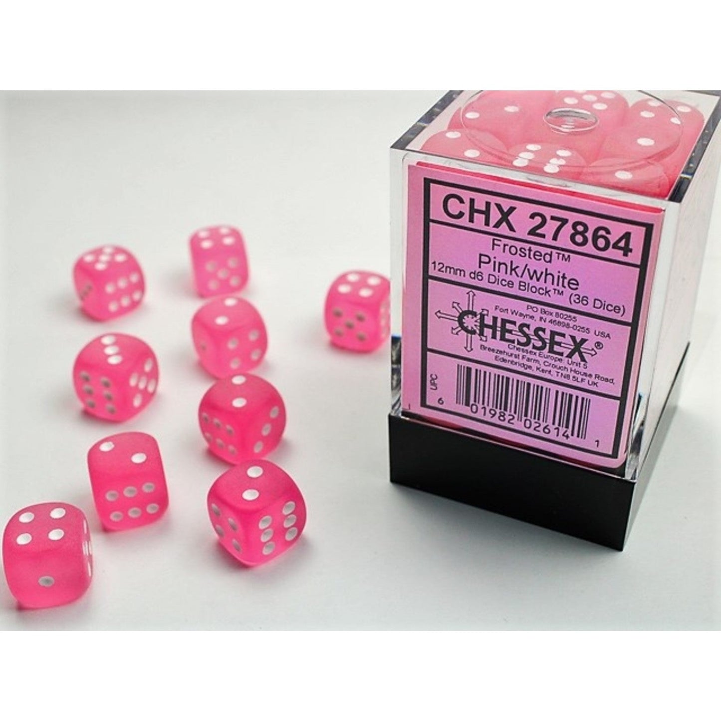 Frosted: 12mm D6 Pink (36)