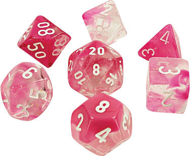 Lab Dice 4 Gemini: Poly Clear-Pink/white Luminary (7)